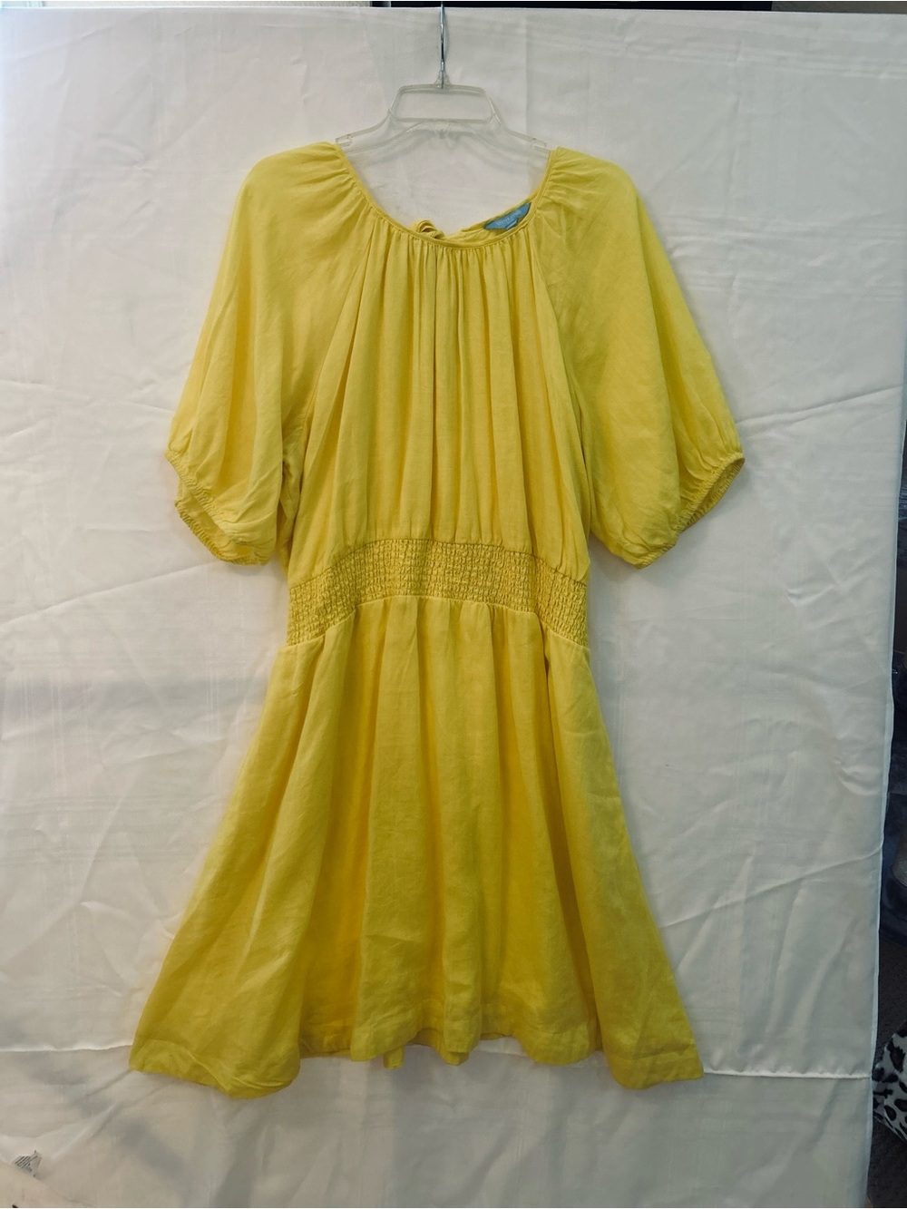 Plus size 2X Draper James Yellow boho midi dress with elastic waist and pockets. - Picture 3 of 10